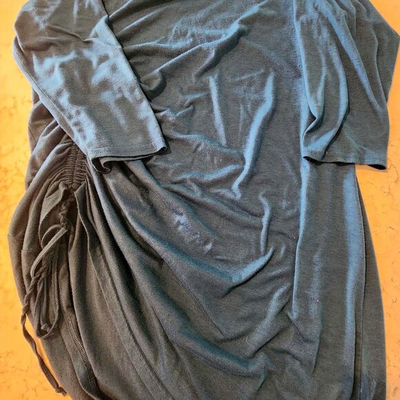 BOBBIE BROOKS Womens Teal Ruched 3/4 Sleeve Tunic Top - 1X - Picture 7 of 10
